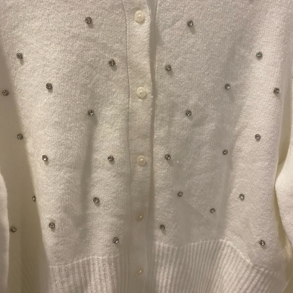 H&M White Rhinestone Sweater - Picture 3 of 5
